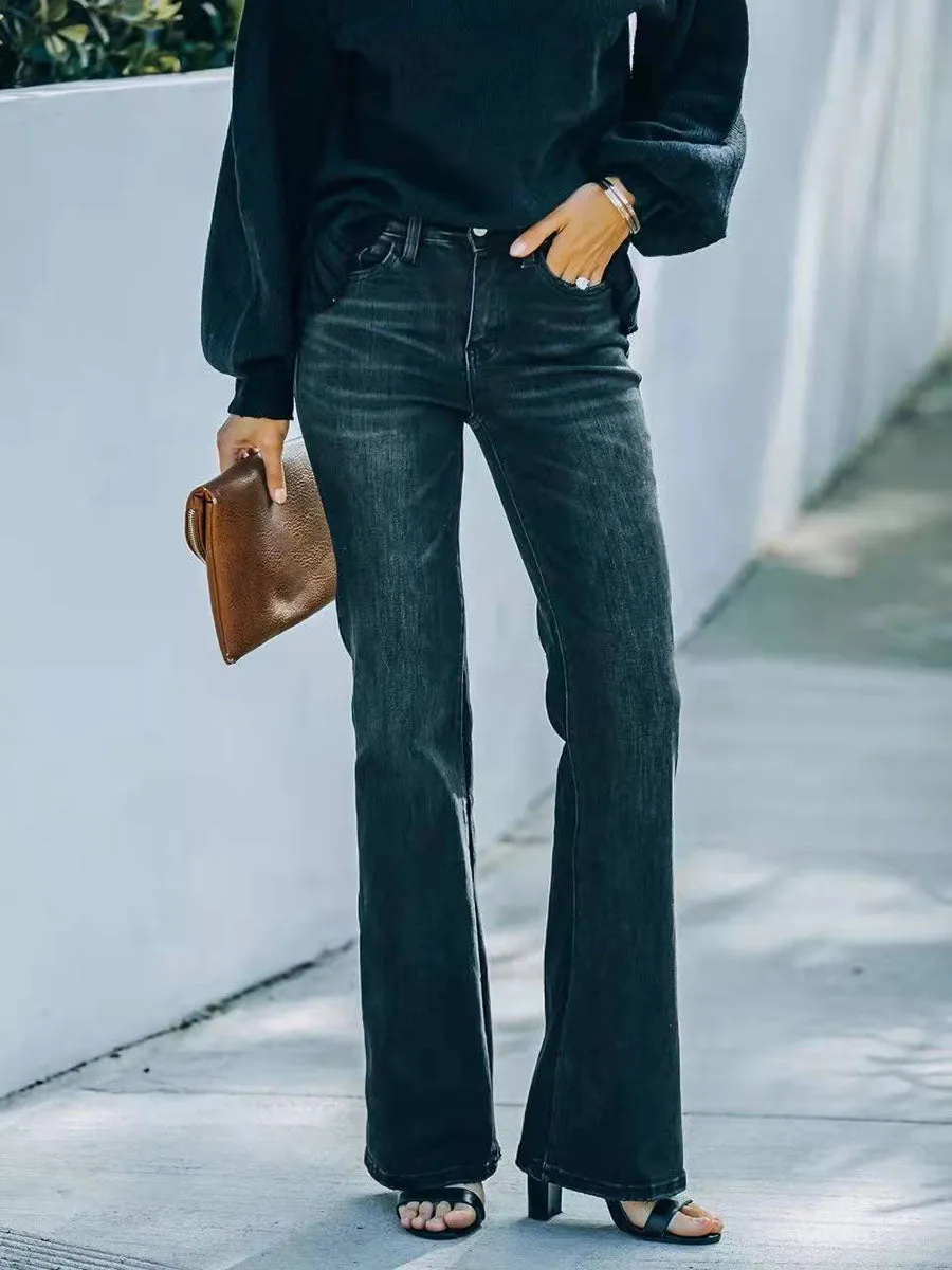 Stunncal Fashion Slim High Waist Stretch Flare Jeans