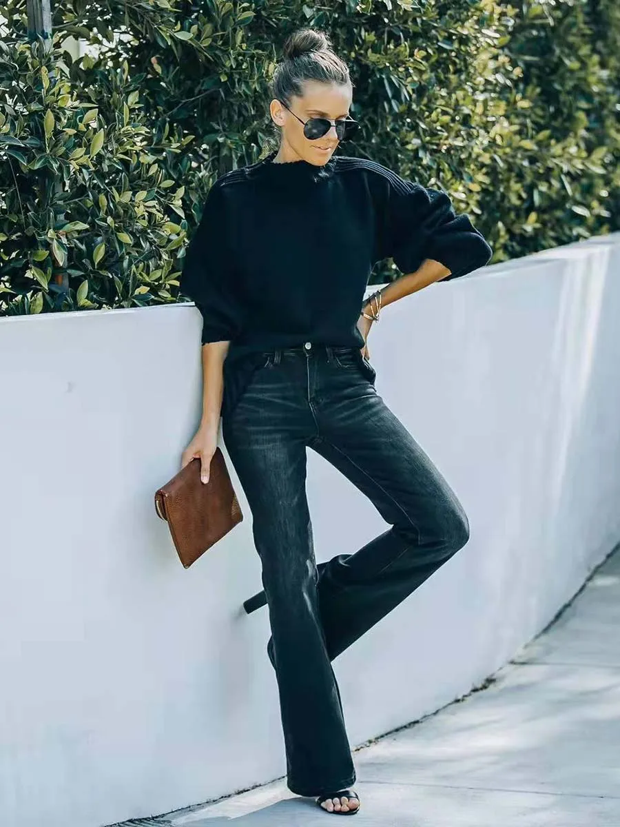 Stunncal Fashion Slim High Waist Stretch Flare Jeans