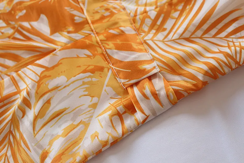 Stunncal Printed Lace-Up Loose Maxi dress