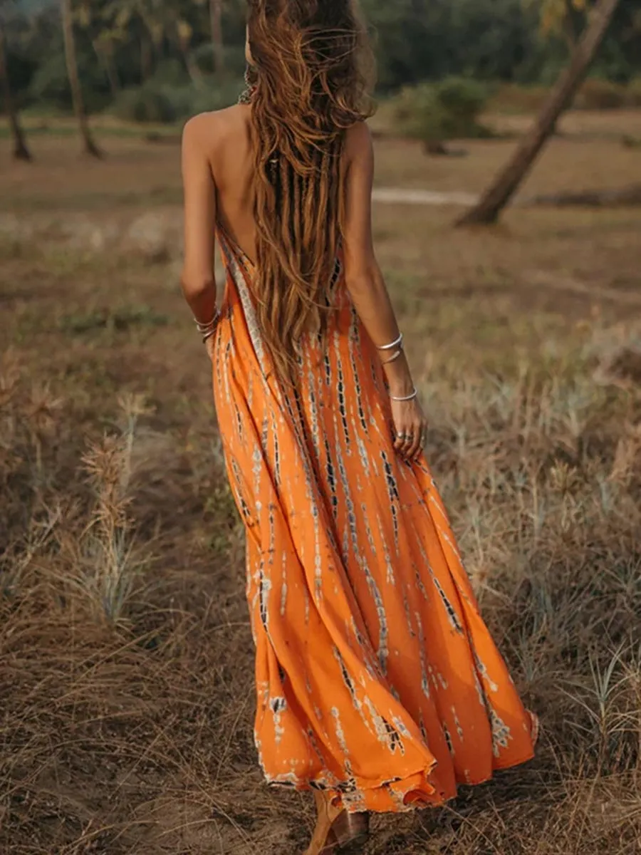 Stunncal V-Neck Printed Camisole Dress