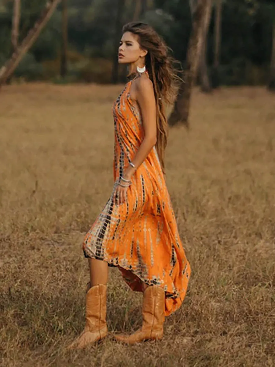 Stunncal V-Neck Printed Camisole Dress