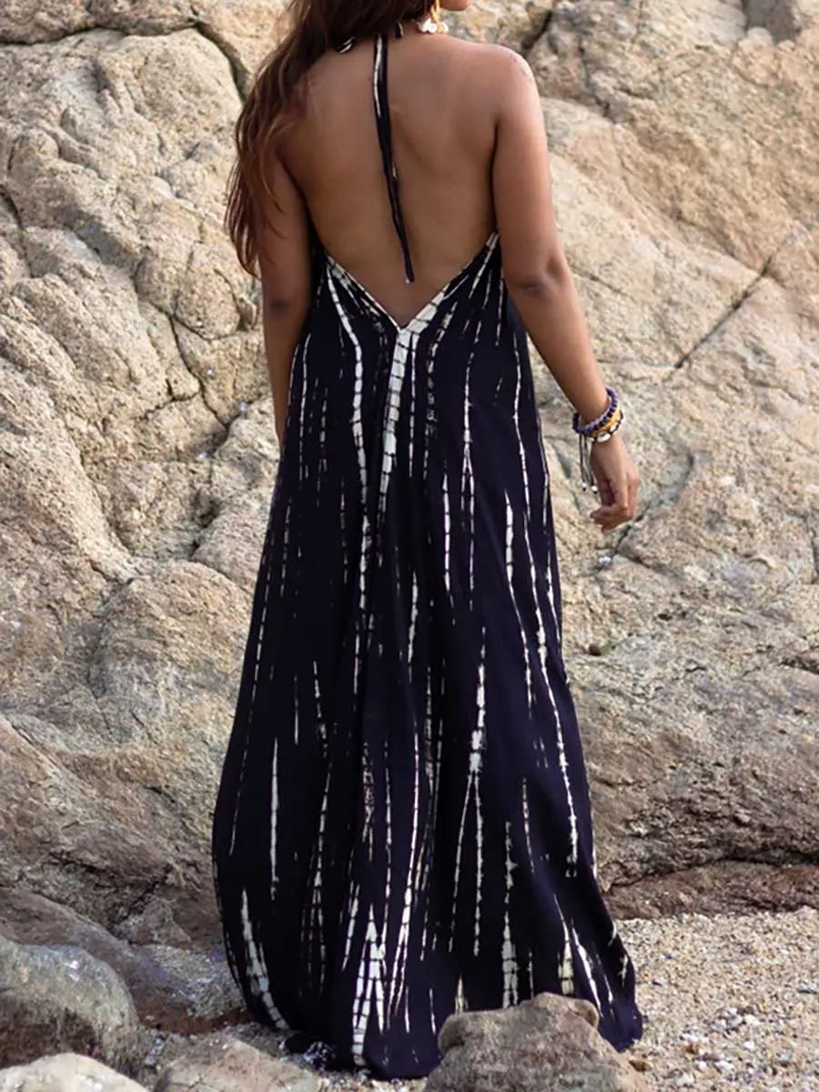 Stunncal V-Neck Printed Camisole Dress