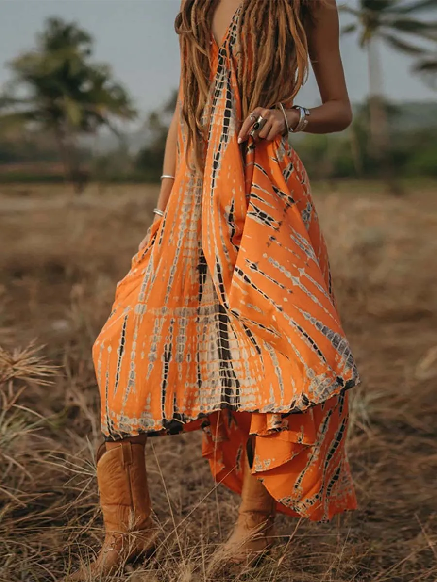 Stunncal V-Neck Printed Camisole Dress