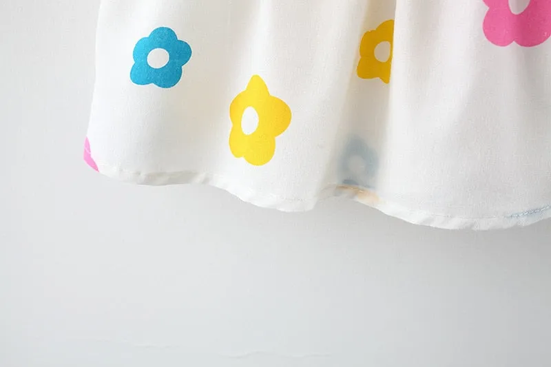 Summer Dress Flowers Pattern White