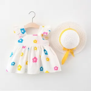 Summer Dress Flowers Pattern White