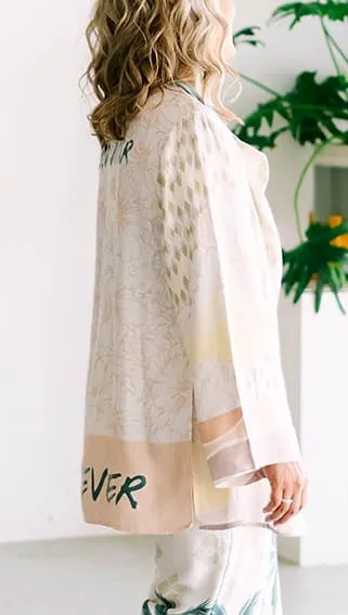 Summer Paradise Satin Printed Blazer