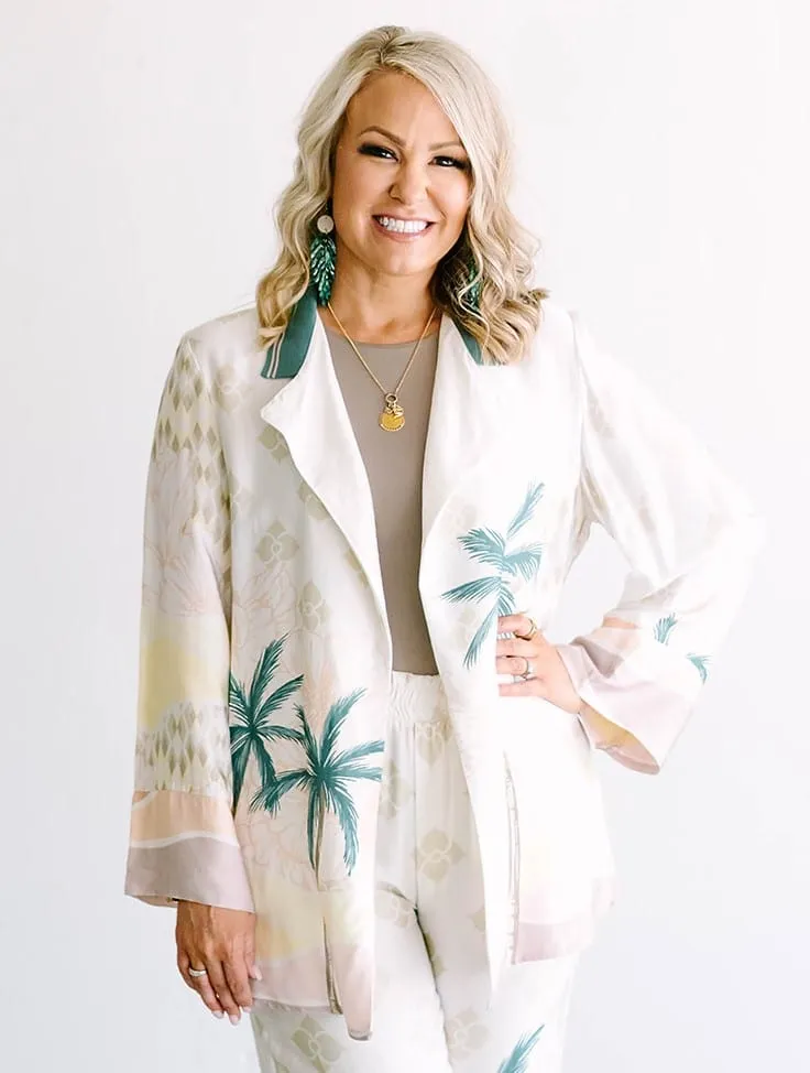 Summer Paradise Satin Printed Blazer