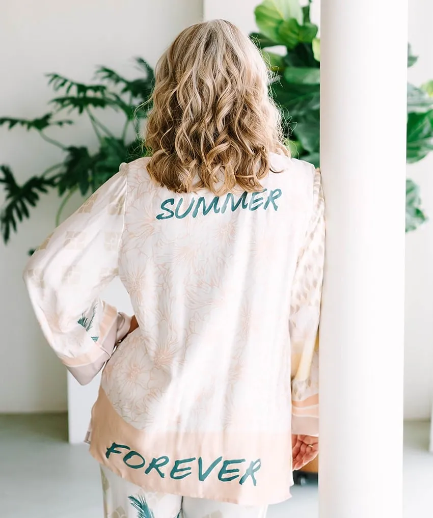 Summer Paradise Satin Printed Blazer