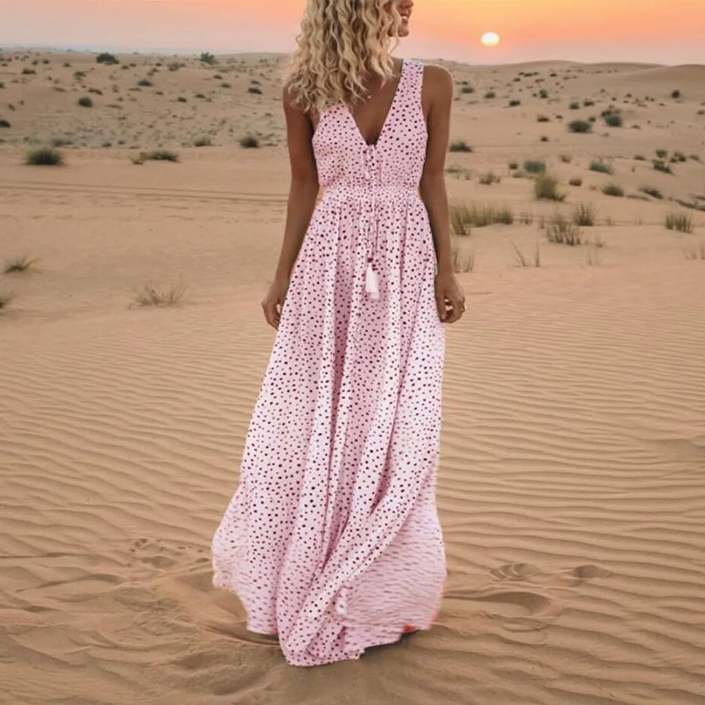 Summer Sleeveless Bohemian Long Dresses