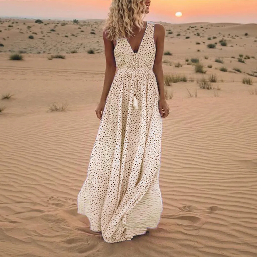 Summer Sleeveless Bohemian Long Dresses