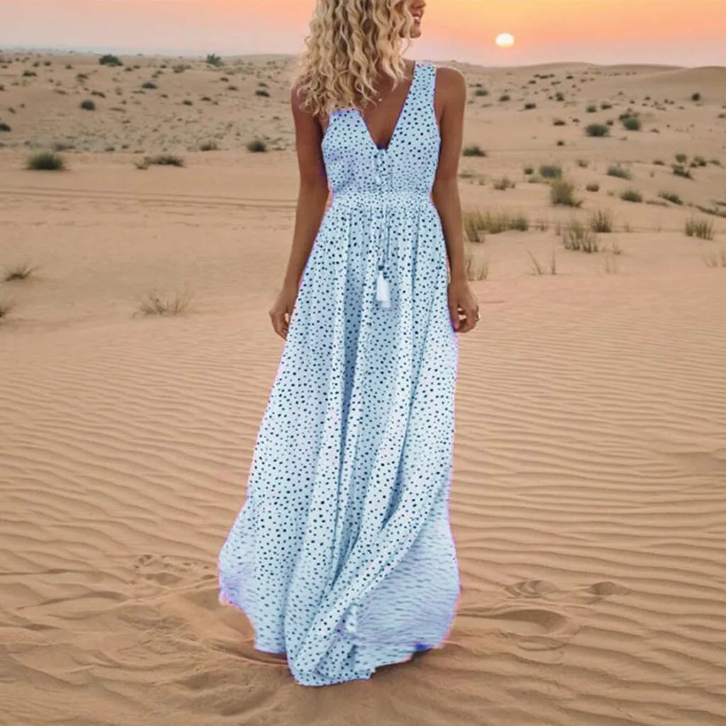 Summer Sleeveless Bohemian Long Dresses