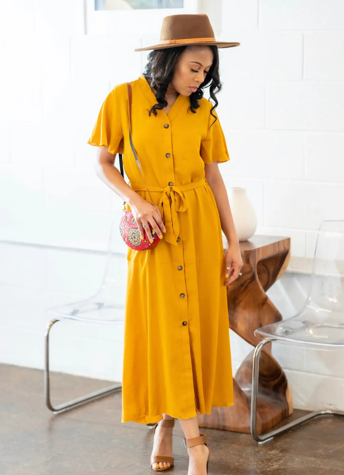 Summer Travel Button Down Dress