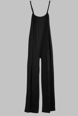 Swanfold Jumpsuit Raw Silk Soft Black {Made to Order}