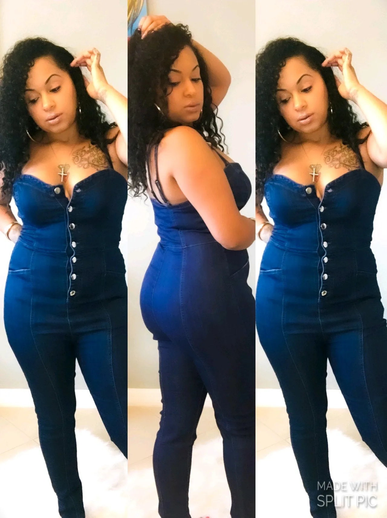 Sweetheart Denim Jumpsuit
