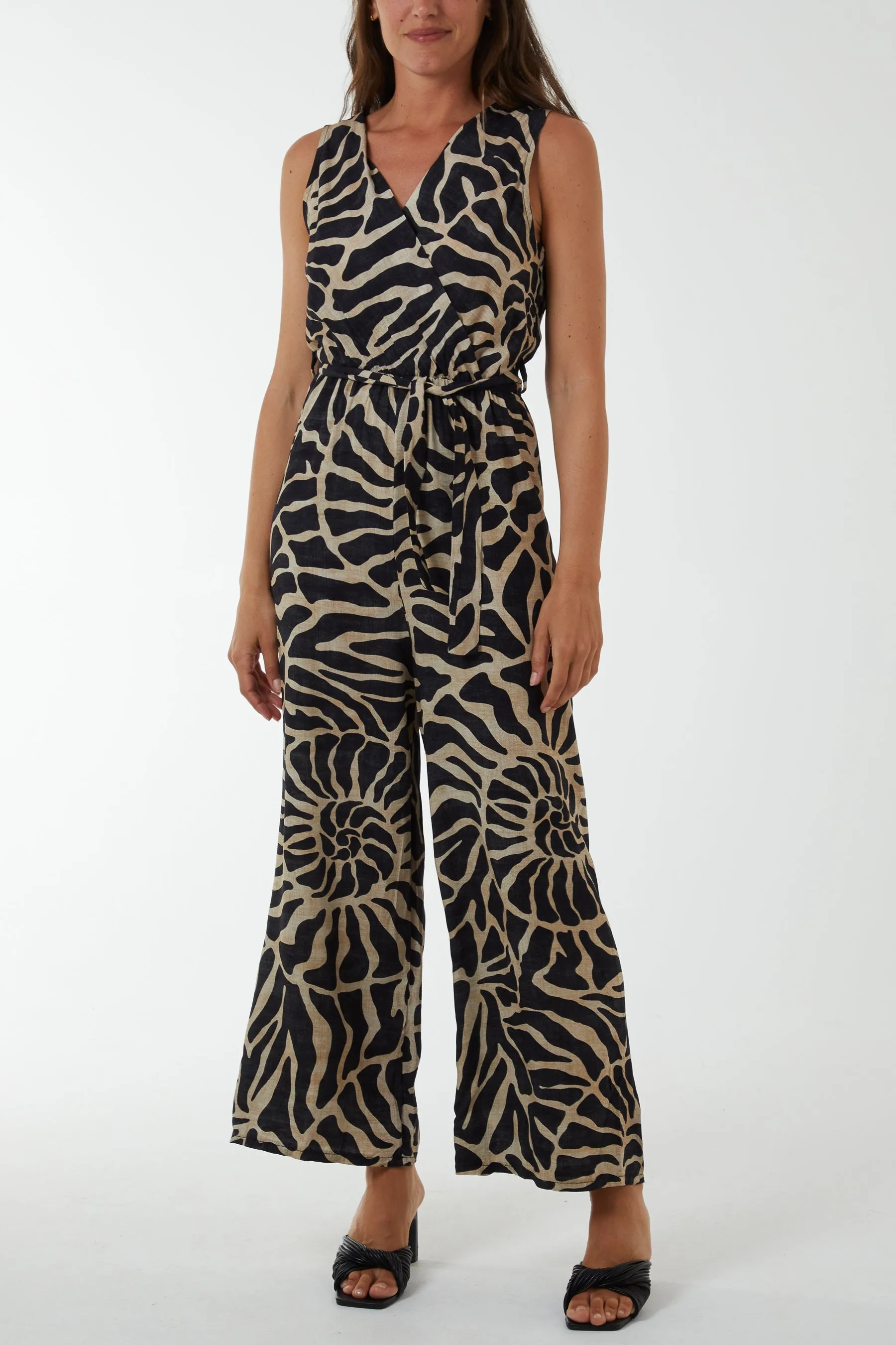 Swirl Print Sleeveless Jumpsuit