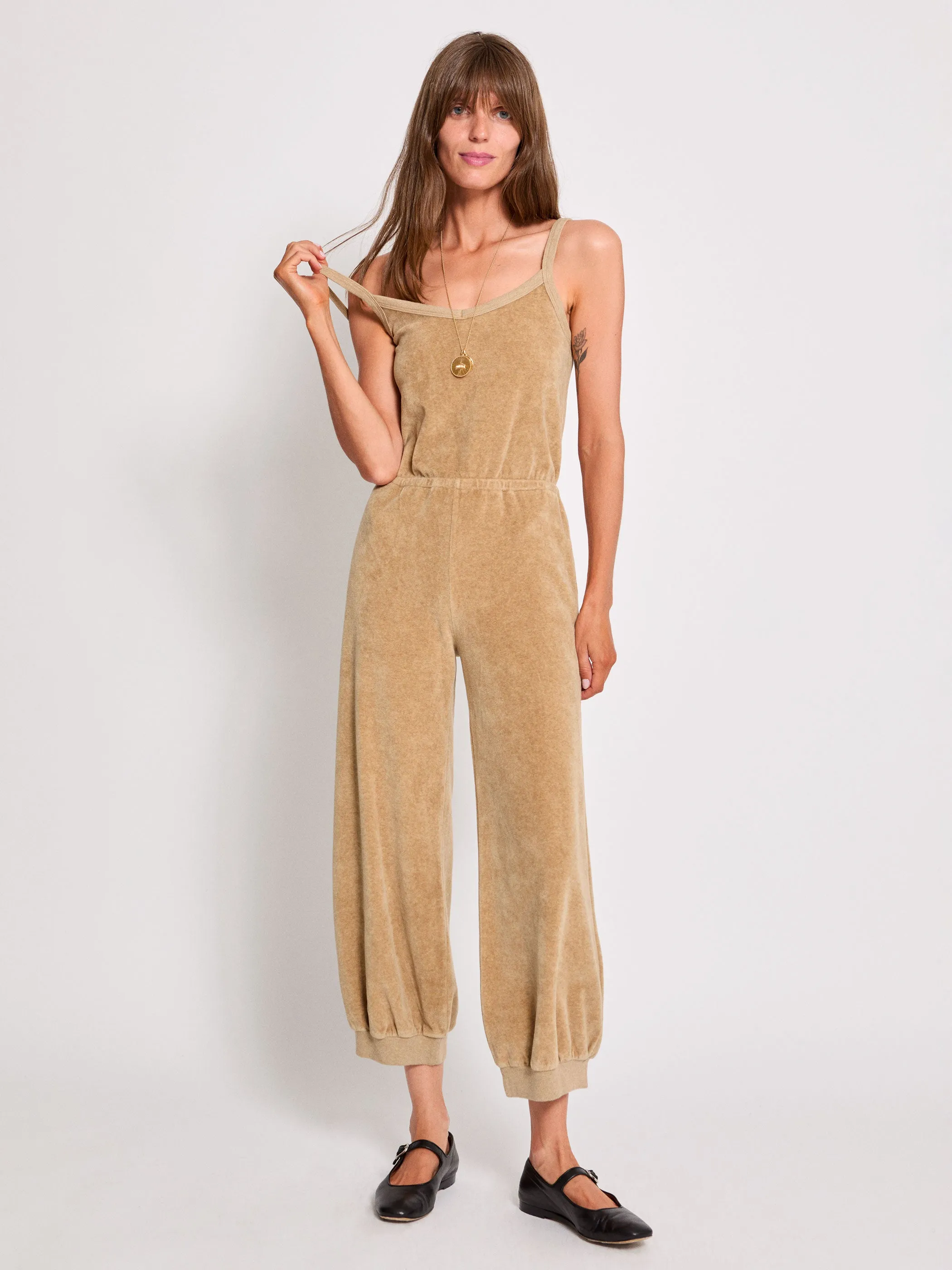 The Giorgi Tank Jumpsuit in Velour