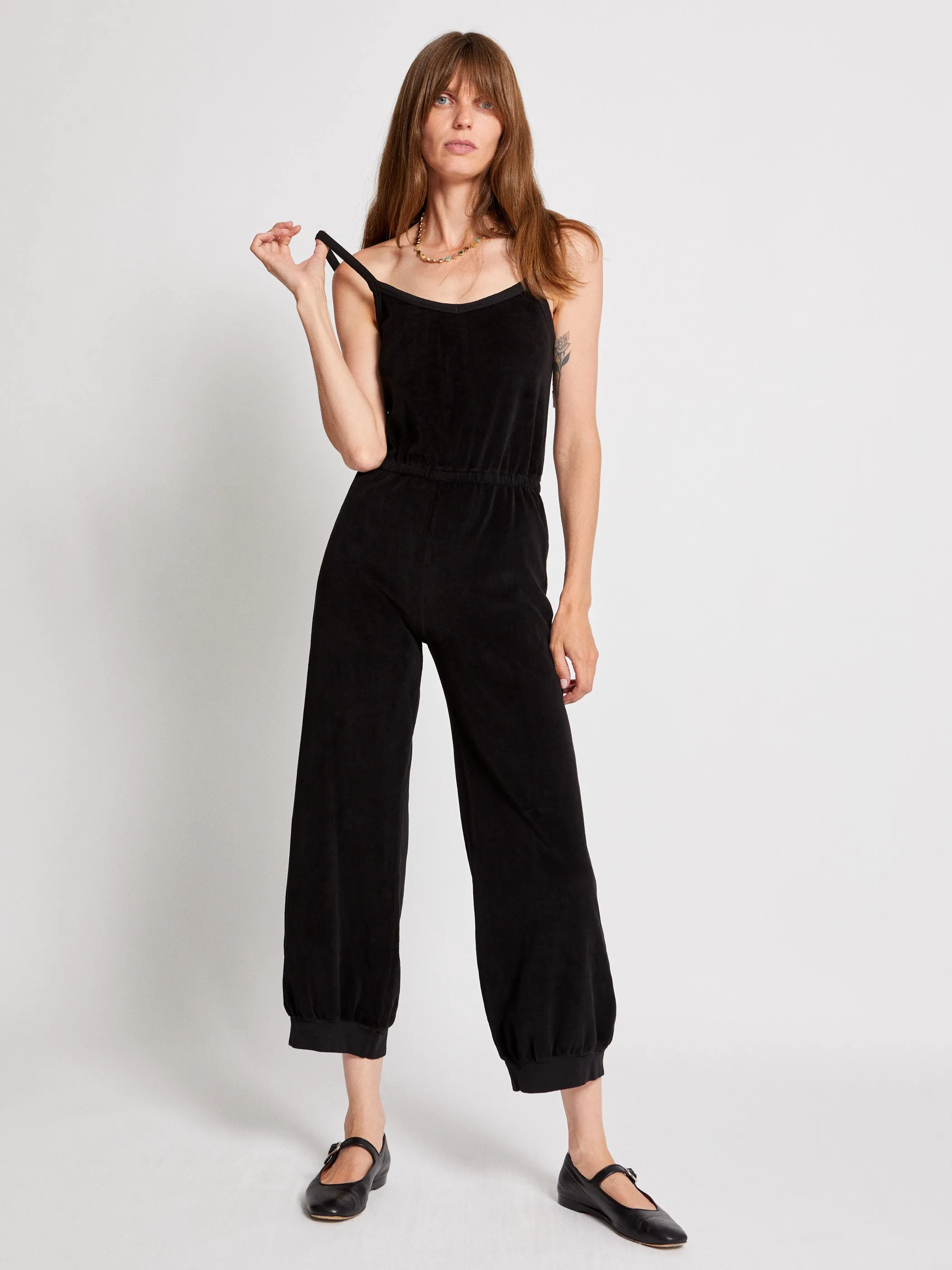 The Giorgi Tank Jumpsuit in Velour