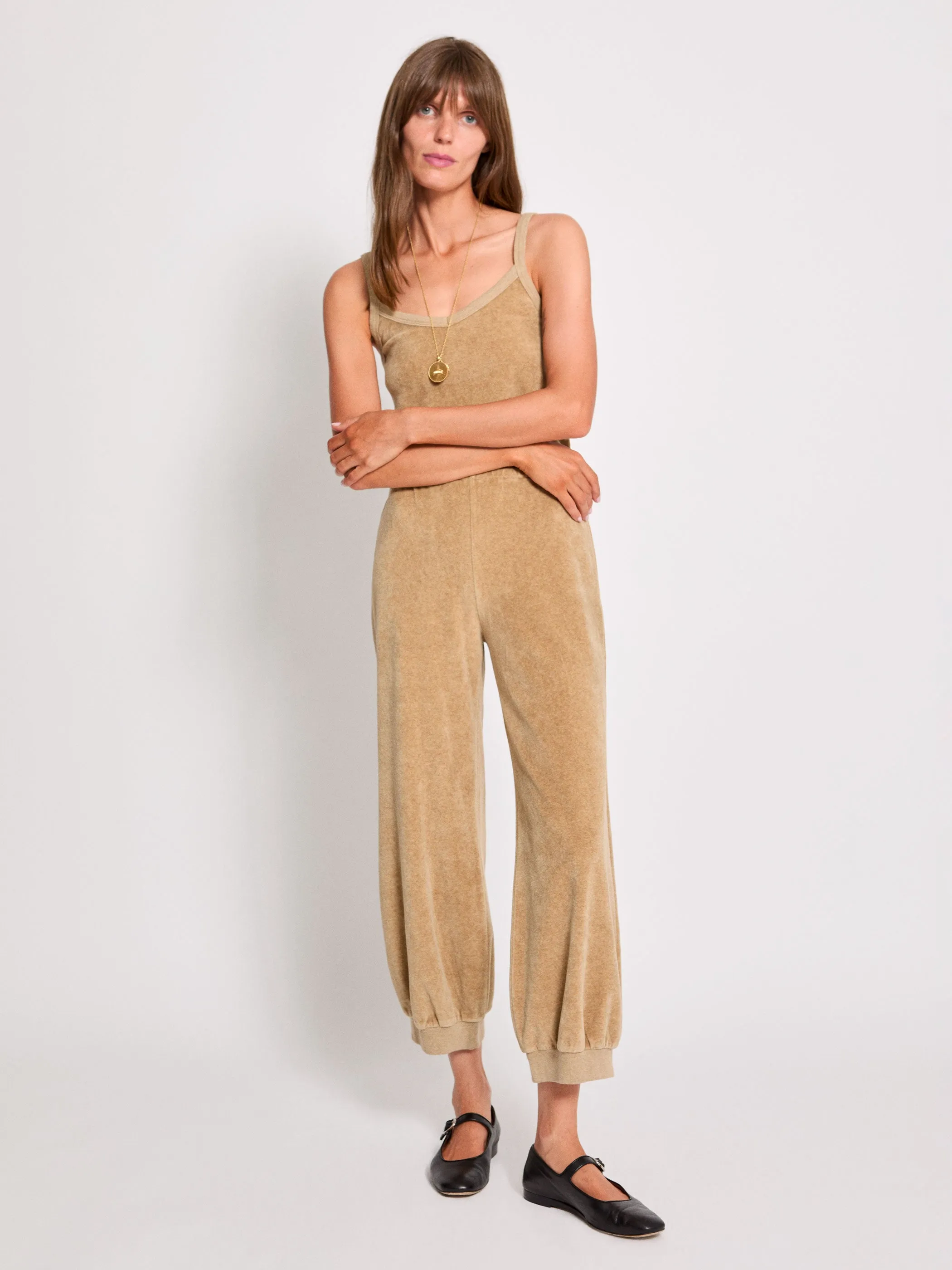 The Giorgi Tank Jumpsuit in Velour