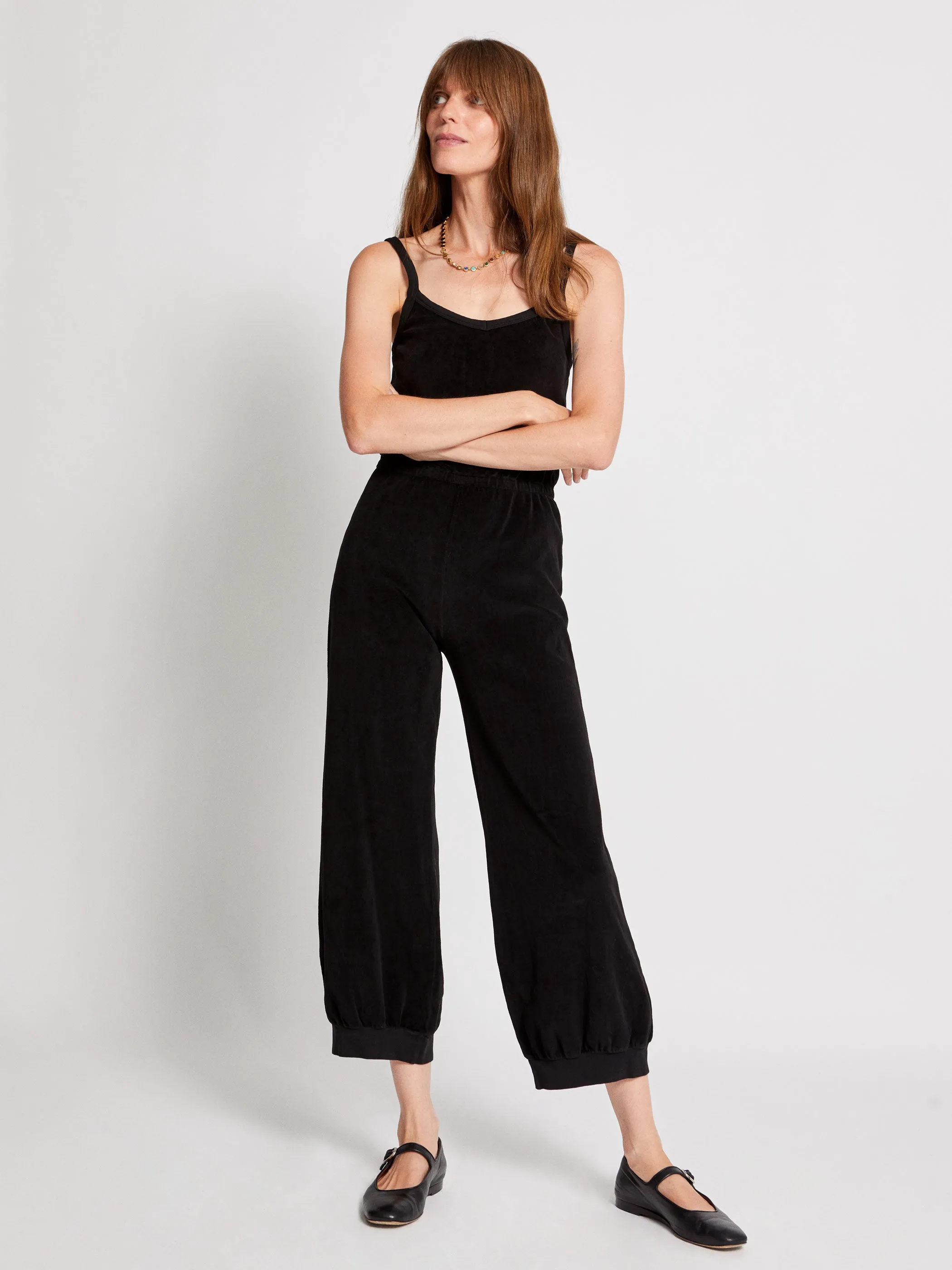 The Giorgi Tank Jumpsuit in Velour