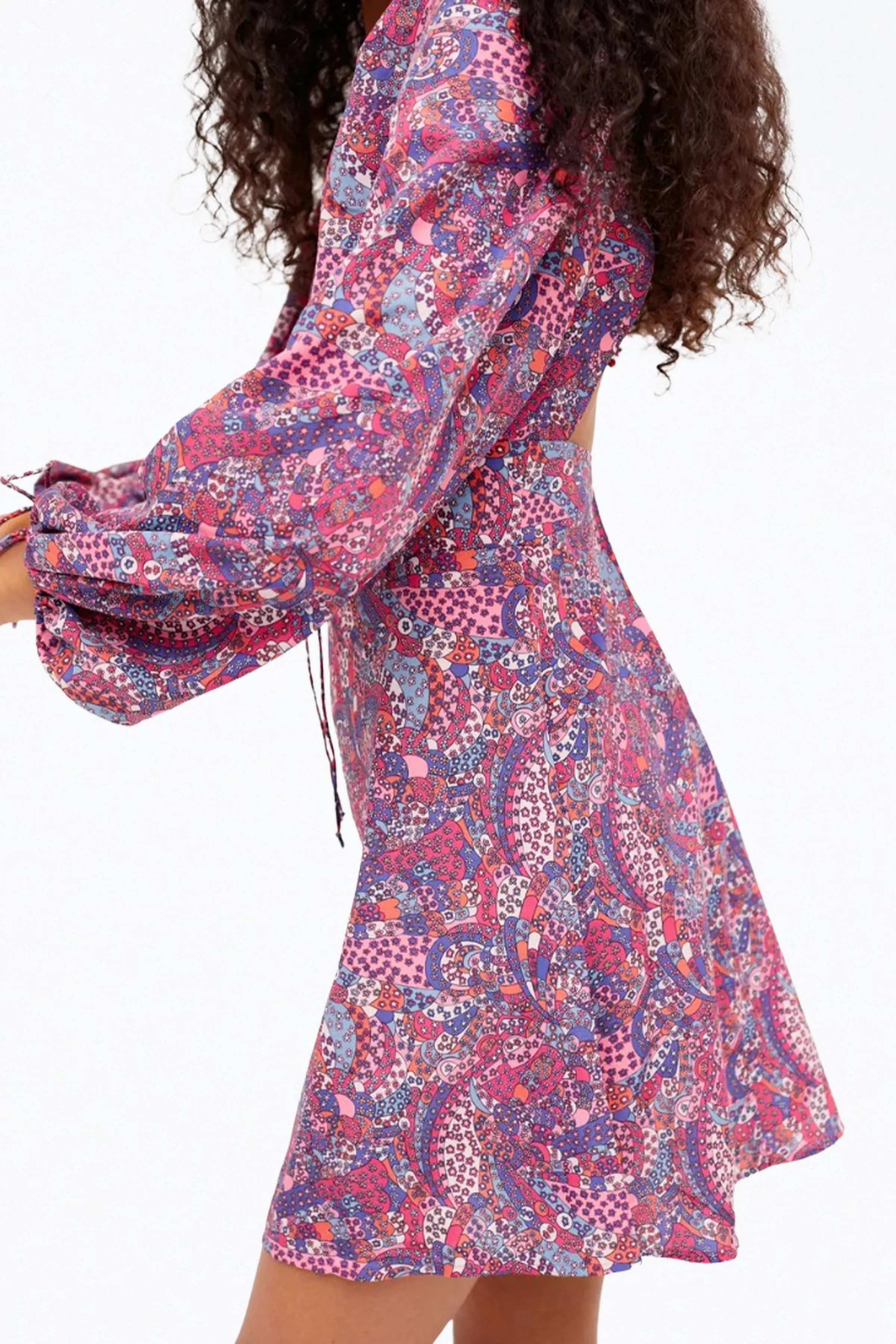 TONYA OPEN-BACK LONG SLEEVE MINI DRESS