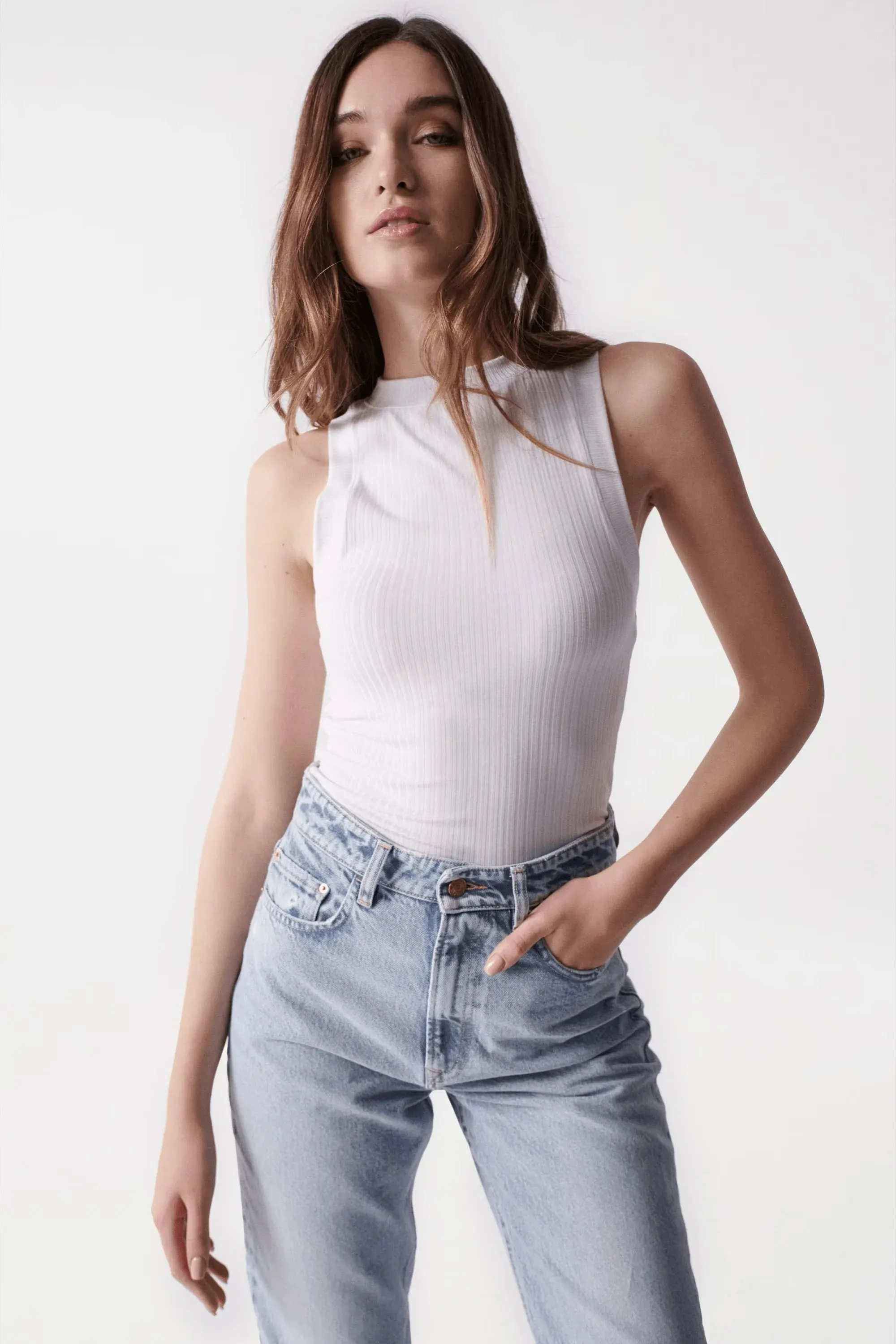 Top de Punto Salsa Jeans de Mujer con Cuello Halter