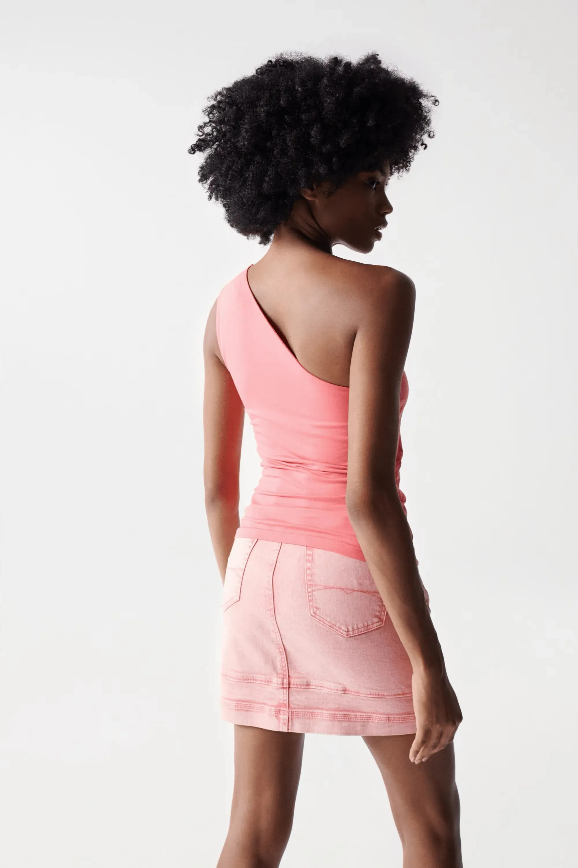 Top Salsa Jeans con Escote Asimétrico Rosa