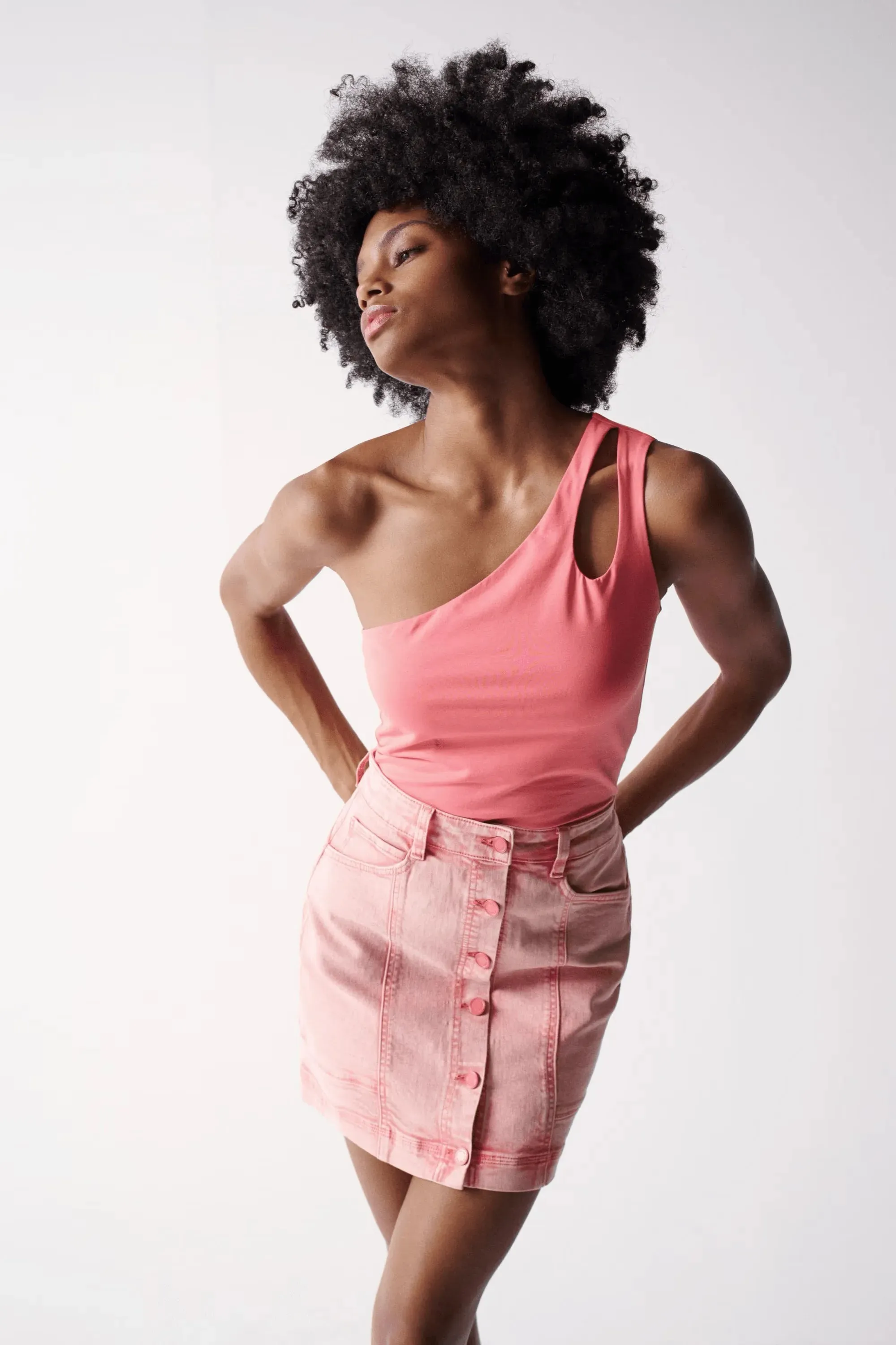 Top Salsa Jeans con Escote Asimétrico Rosa