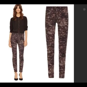 Tory Burch black/brown flashprint skinny jeans 27