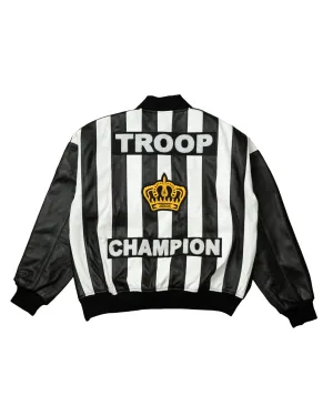 Troop Champion Leather Jacket Black/White