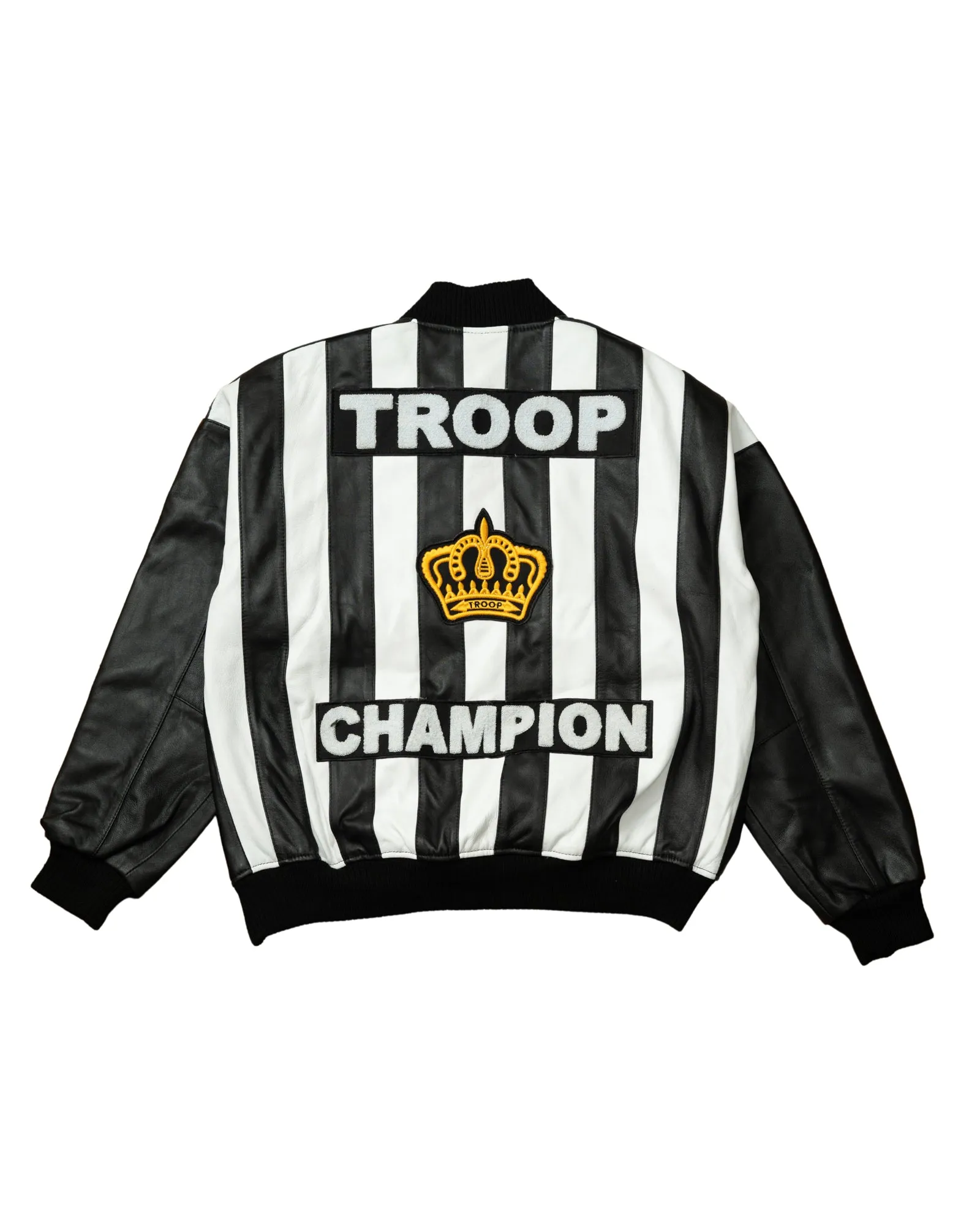 Troop Champion Leather Jacket Black/White