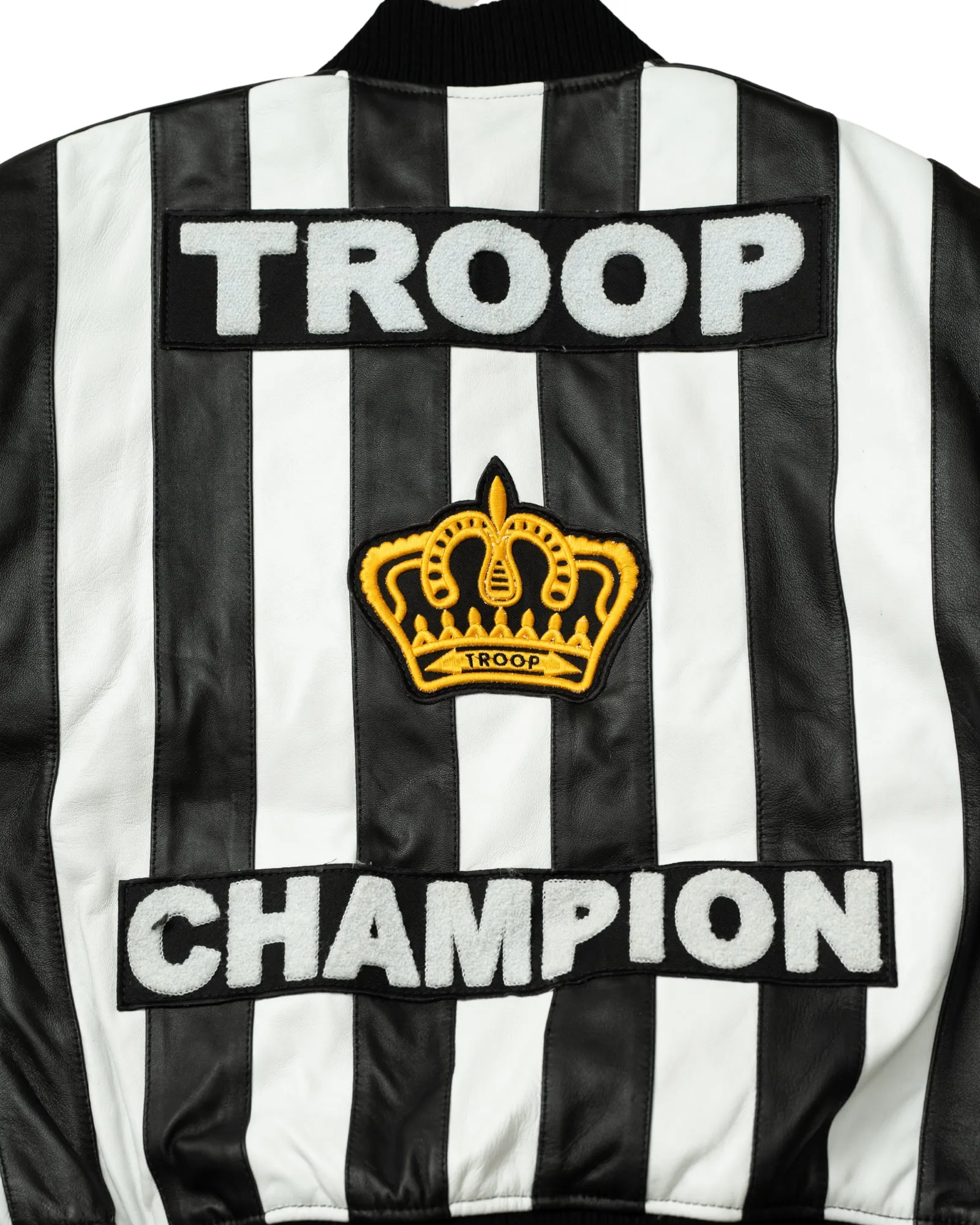 Troop Champion Leather Jacket Black/White
