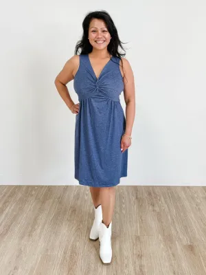 Twisted High Waist Sleeveless V-Neck Dress