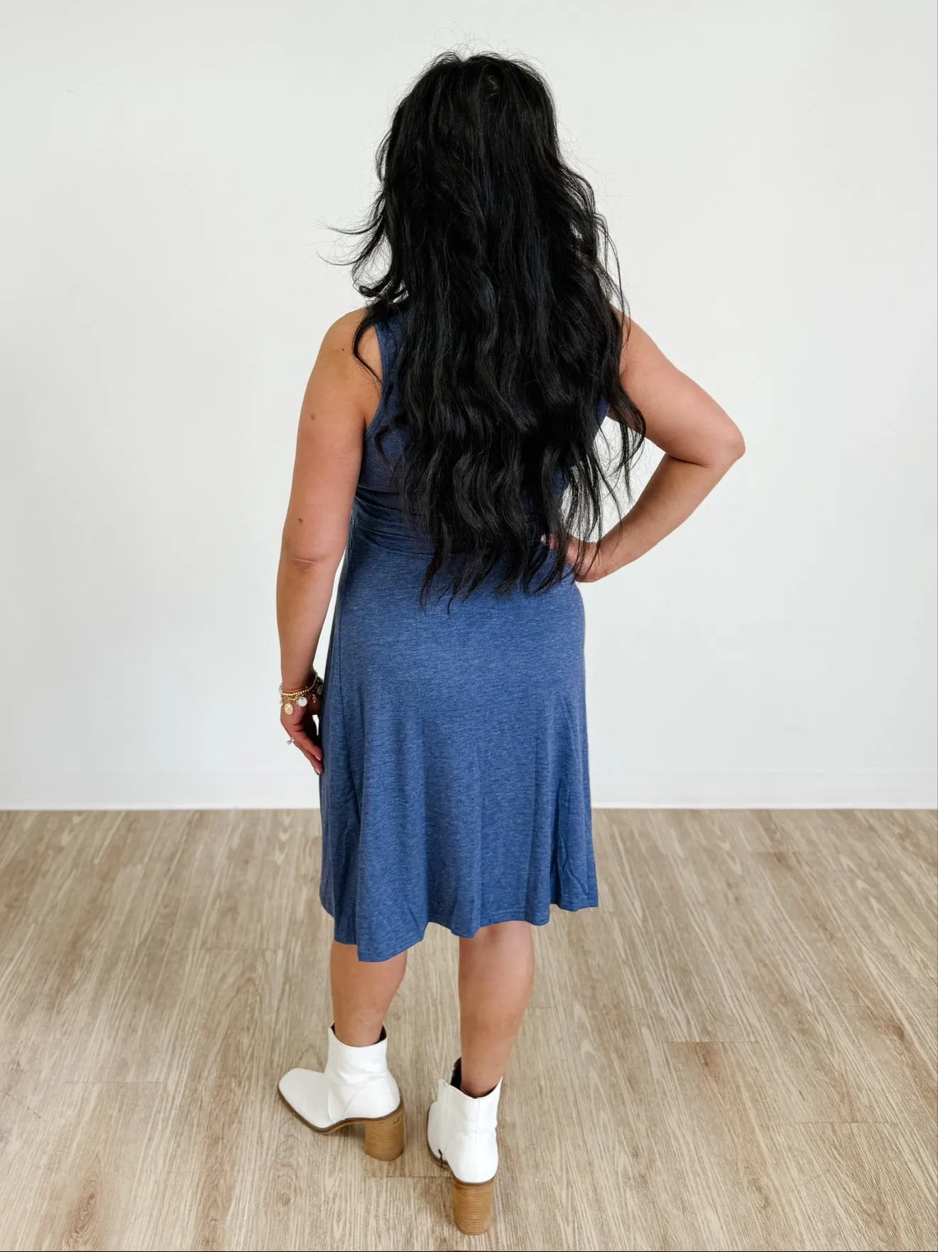 Twisted High Waist Sleeveless V-Neck Dress