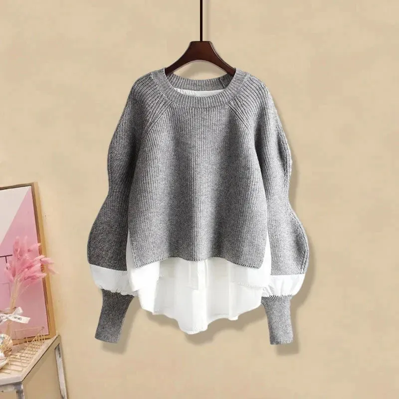 Two-piece Korean Fashion Style Shirt Top Slim & Casual Jeans Set