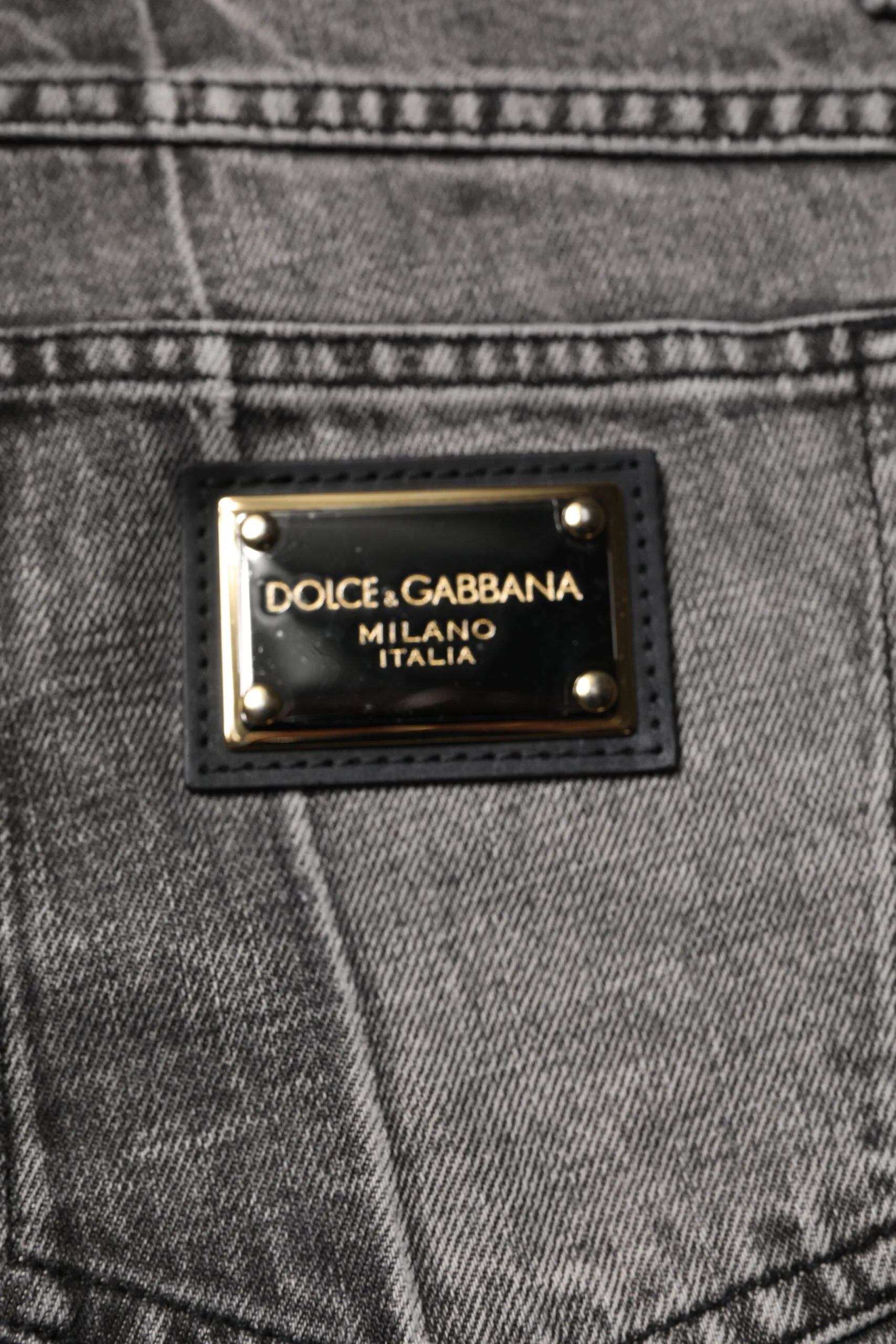Two Tone Gray Cotton Denim Jeans