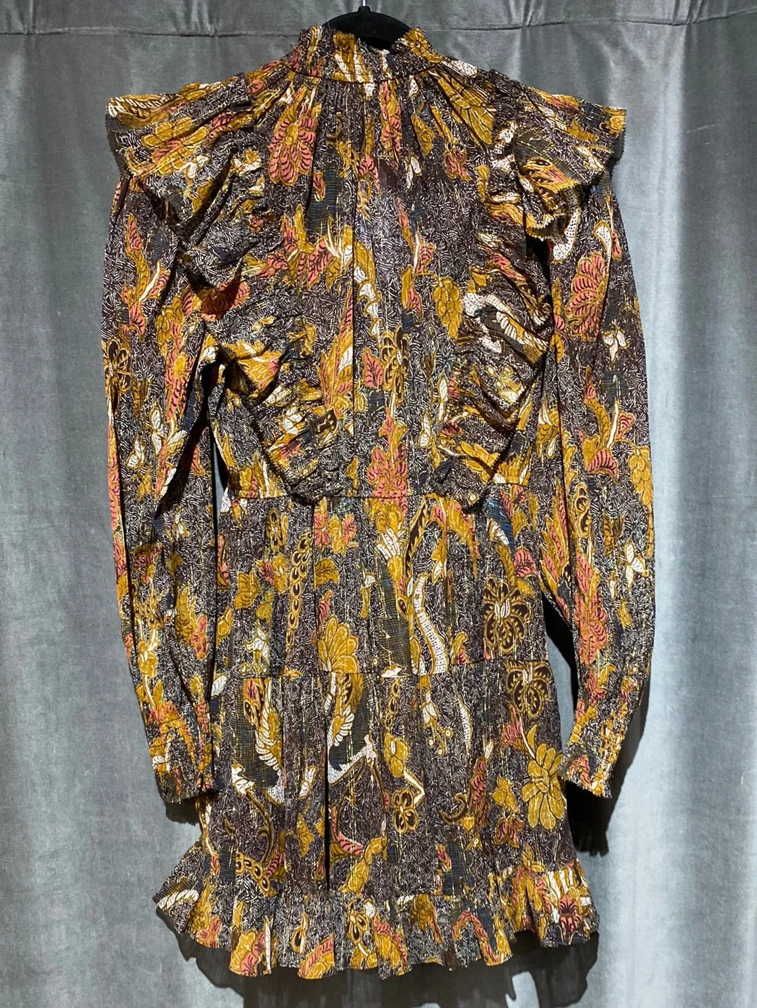 Ulla Johnson Long Sleeve Ruffleneck MIni Dress
