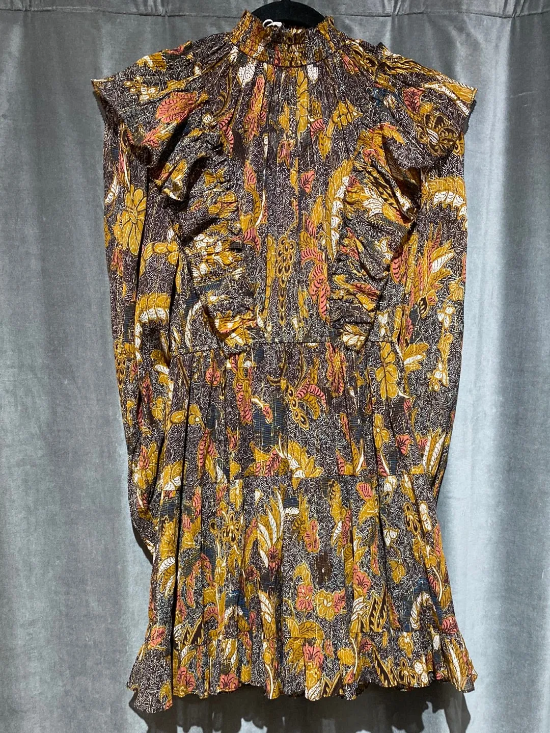 Ulla Johnson Long Sleeve Ruffleneck MIni Dress