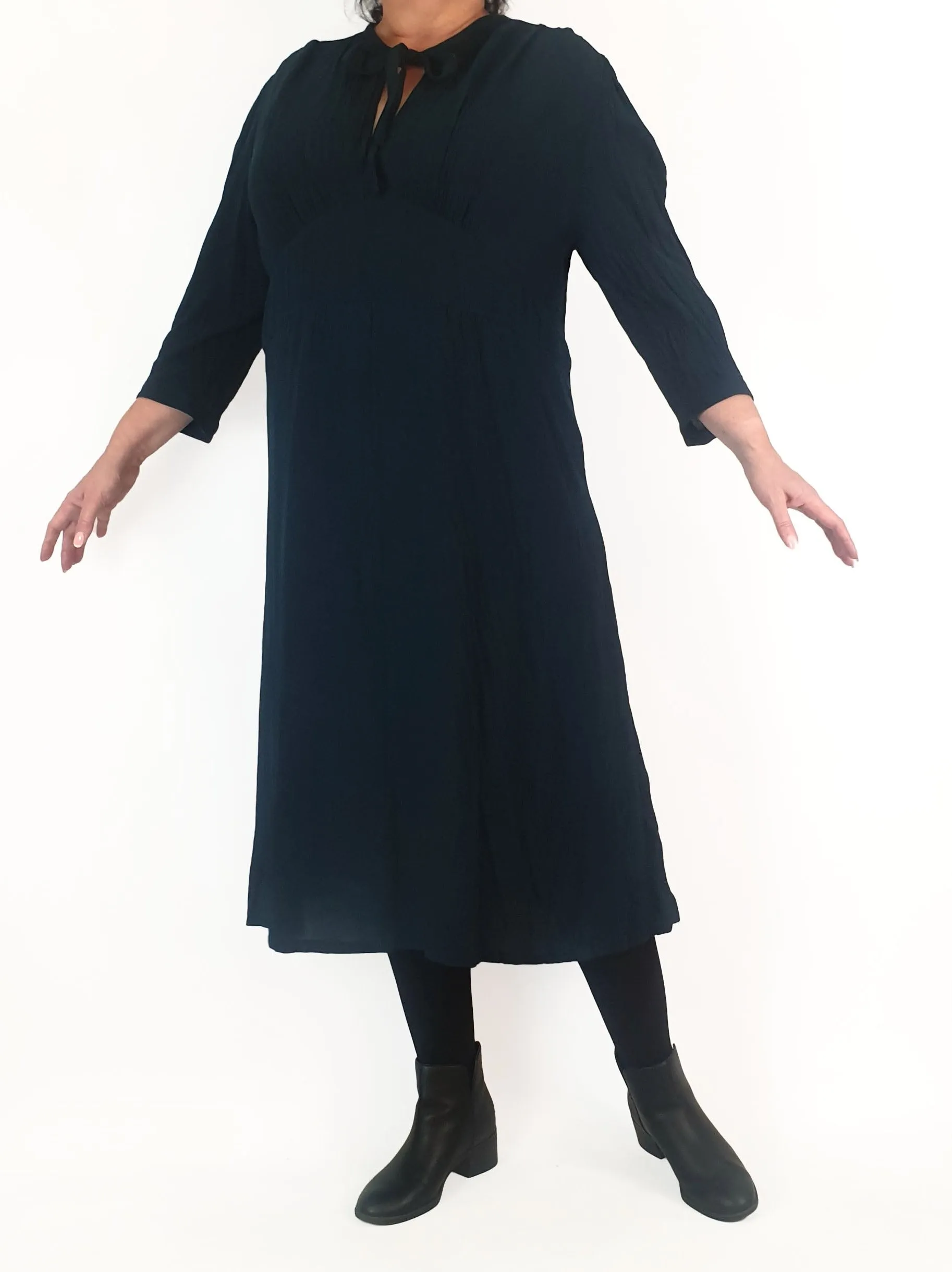 Uniqlo deep teal long sleeve maxi dress size XL