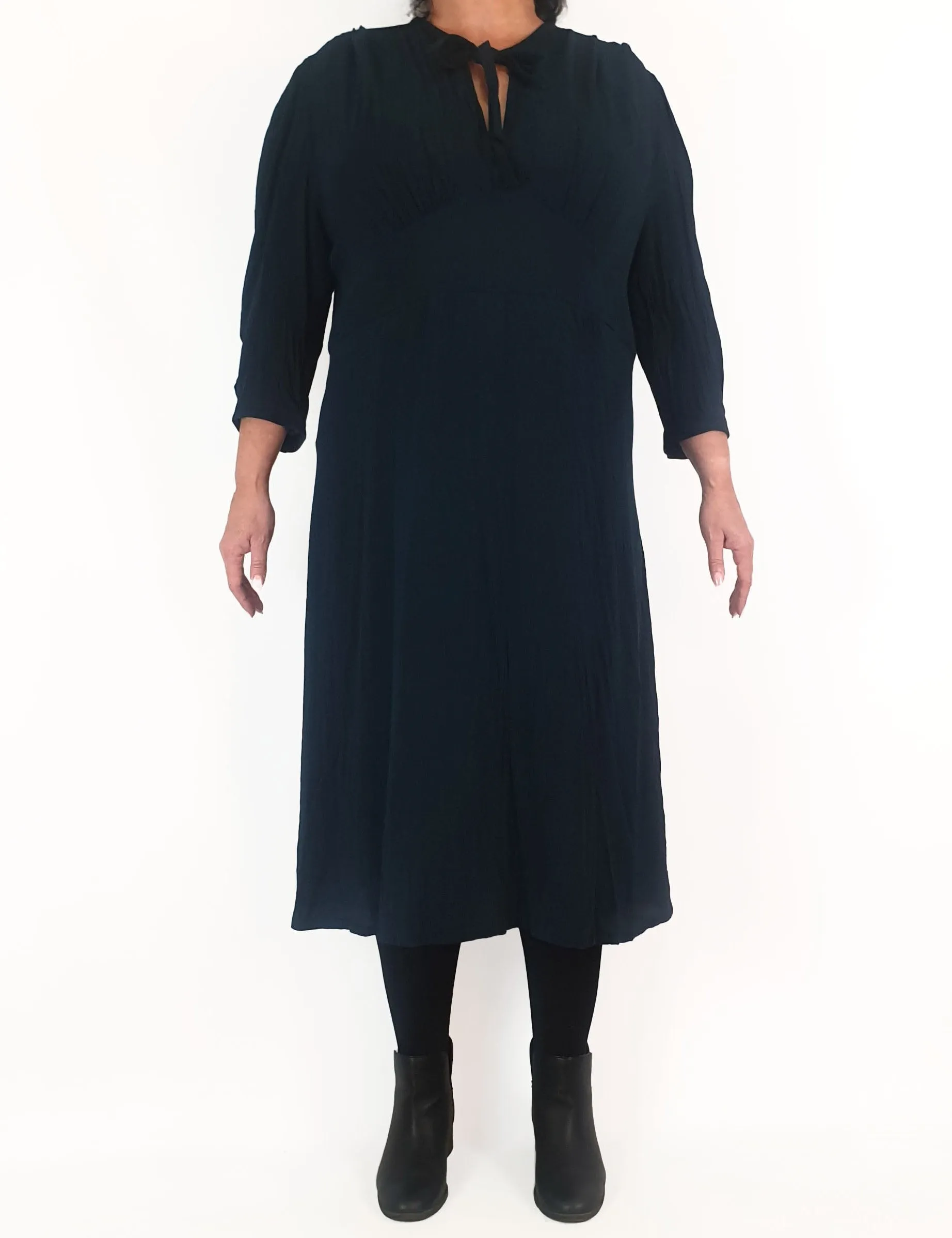 Uniqlo deep teal long sleeve maxi dress size XL