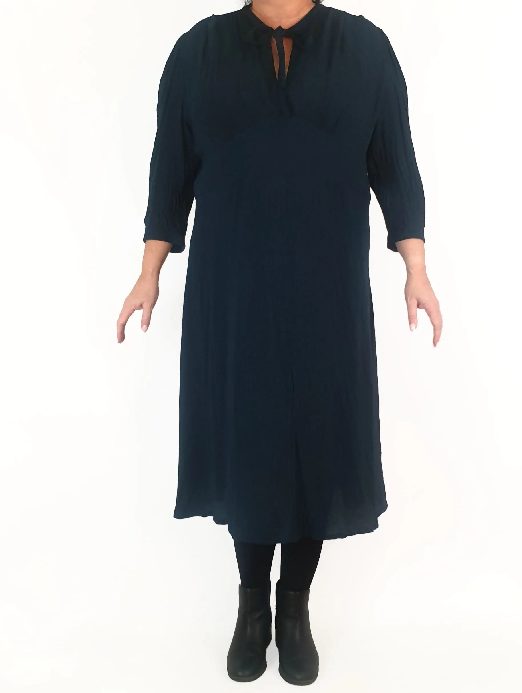 Uniqlo deep teal long sleeve maxi dress size XL