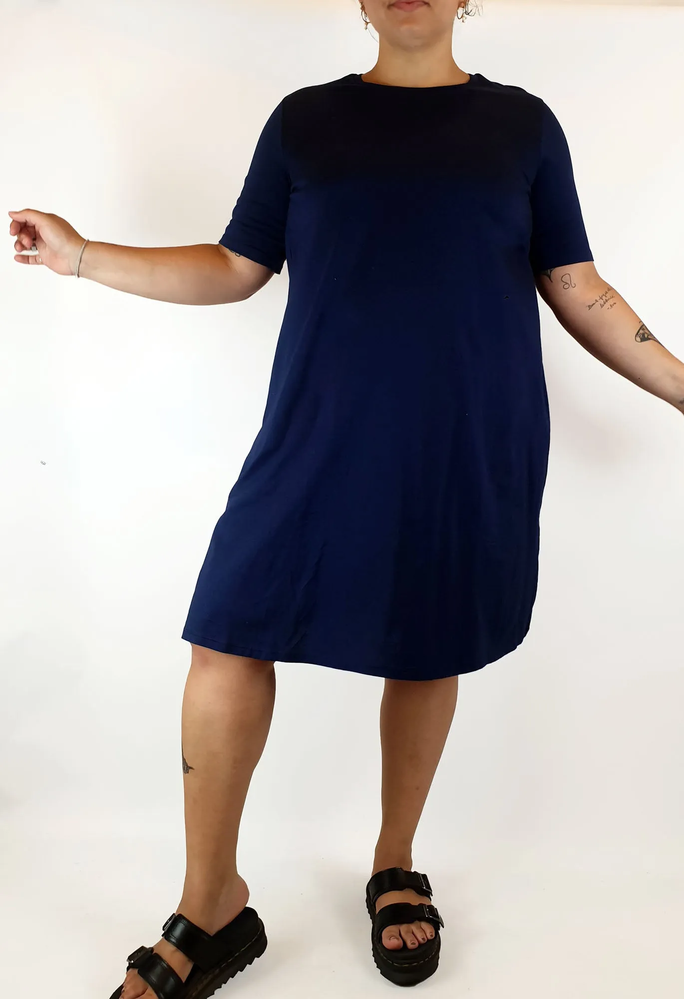 Uniqlo navy tee shirt dress size L