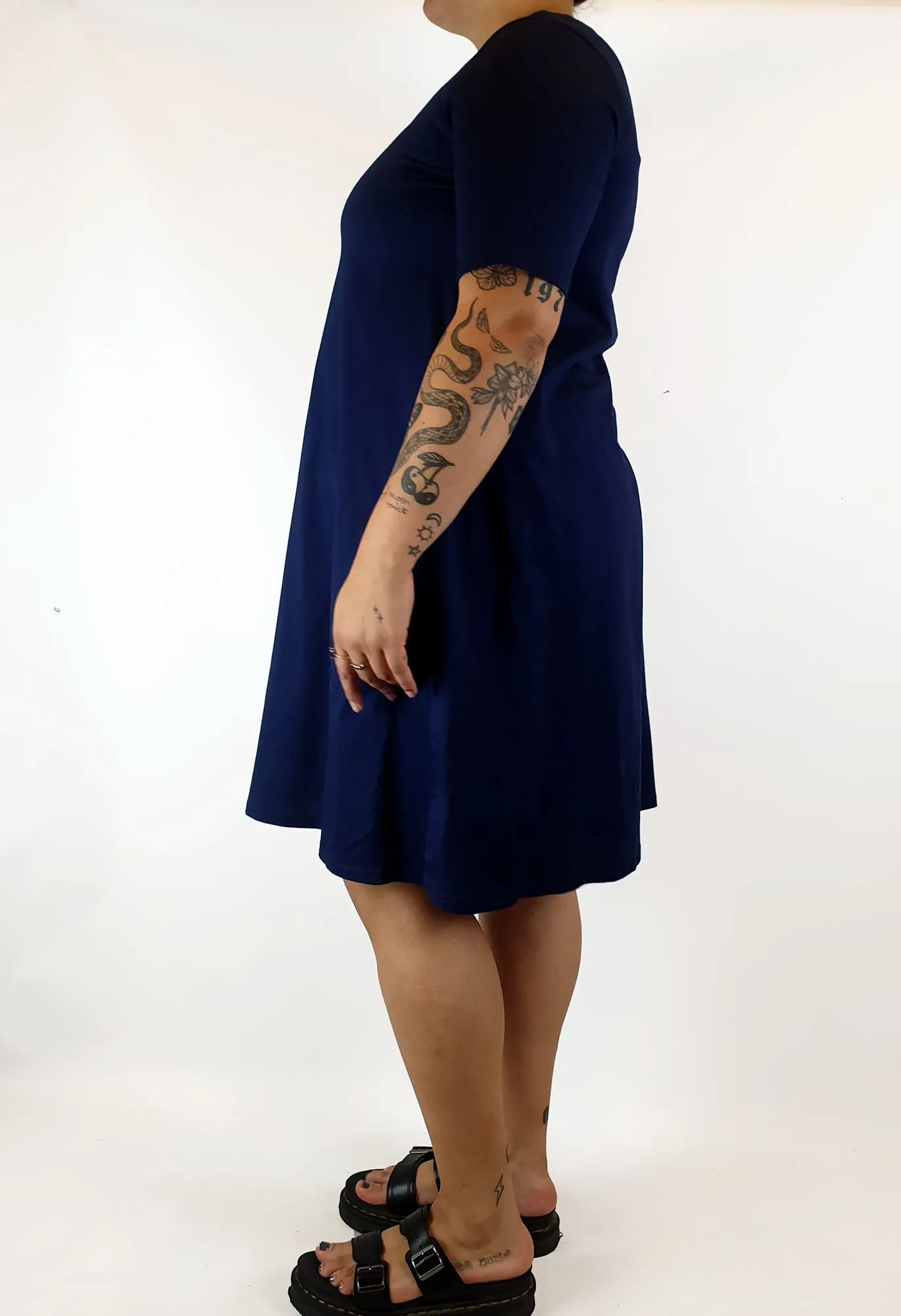 Uniqlo navy tee shirt dress size L