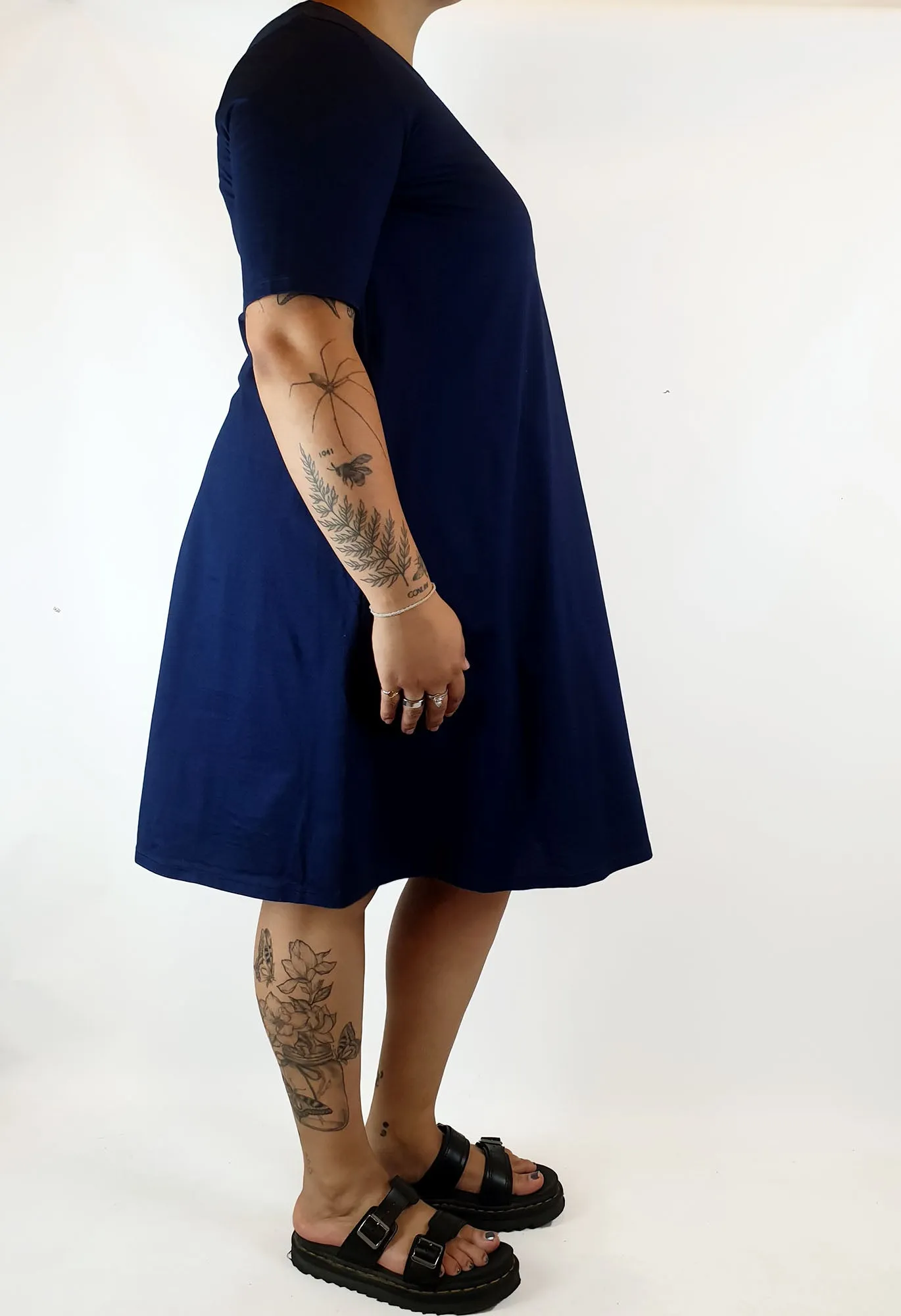 Uniqlo navy tee shirt dress size L