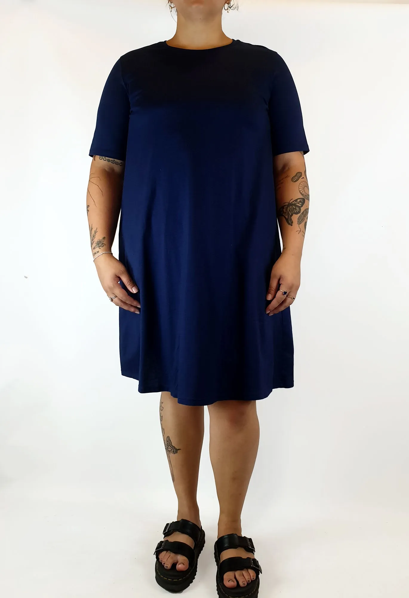 Uniqlo navy tee shirt dress size L