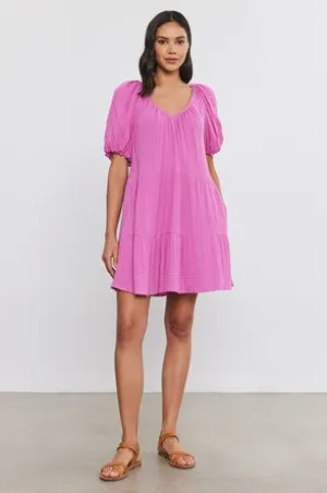Velvet Helena Dress - Orchid
