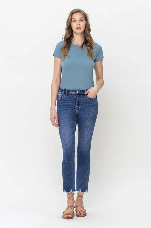 VERVET by Flying Monkey High Rise Crop Slim Straight Jeans