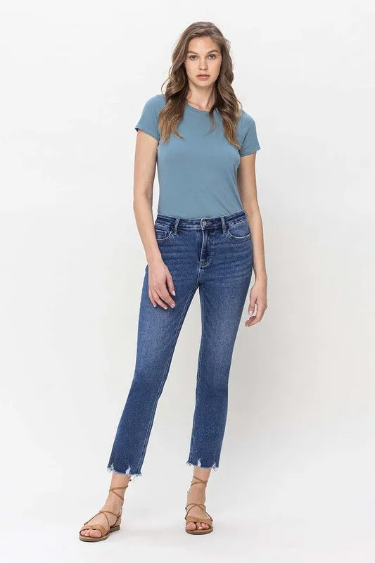 VERVET by Flying Monkey High Rise Crop Slim Straight Jeans