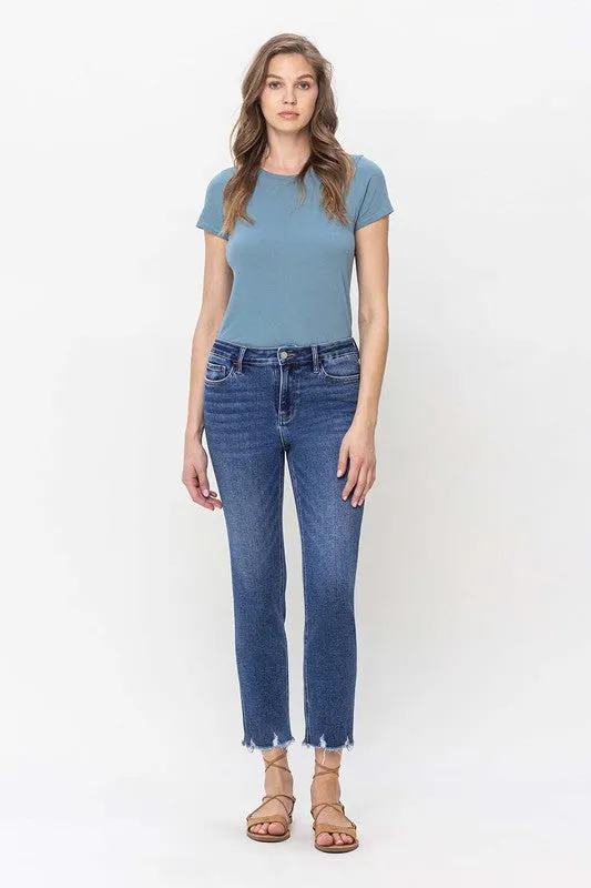 VERVET by Flying Monkey High Rise Crop Slim Straight Jeans