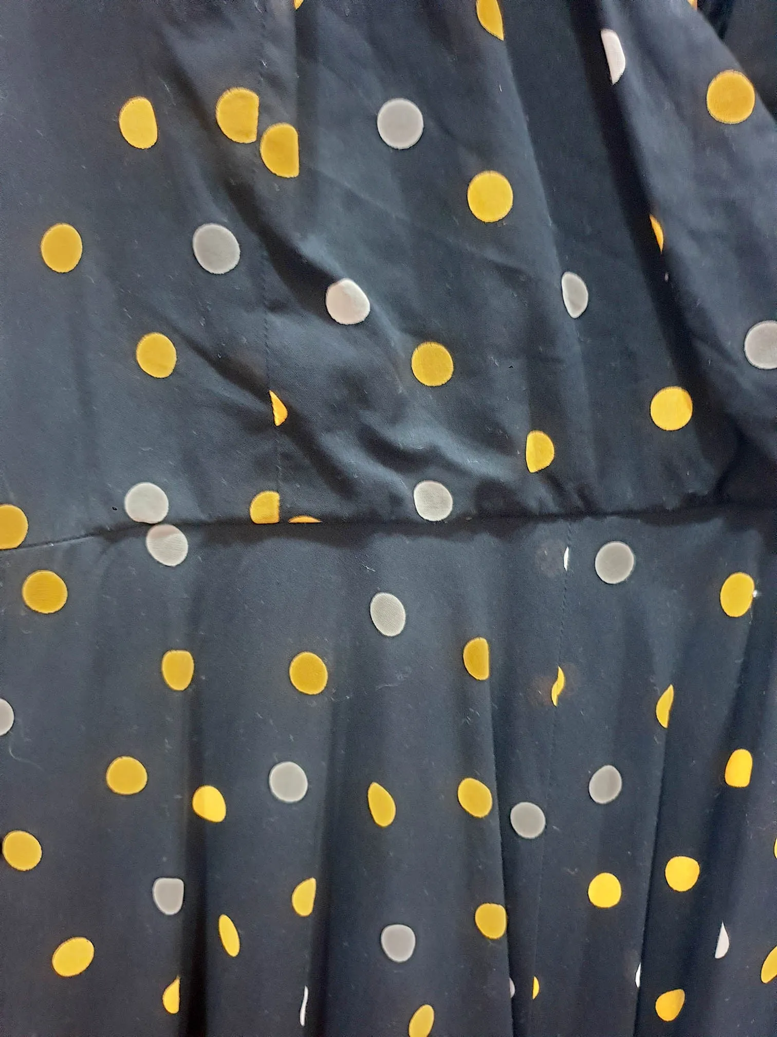 Vintage black polka dot print maxi dress size 12