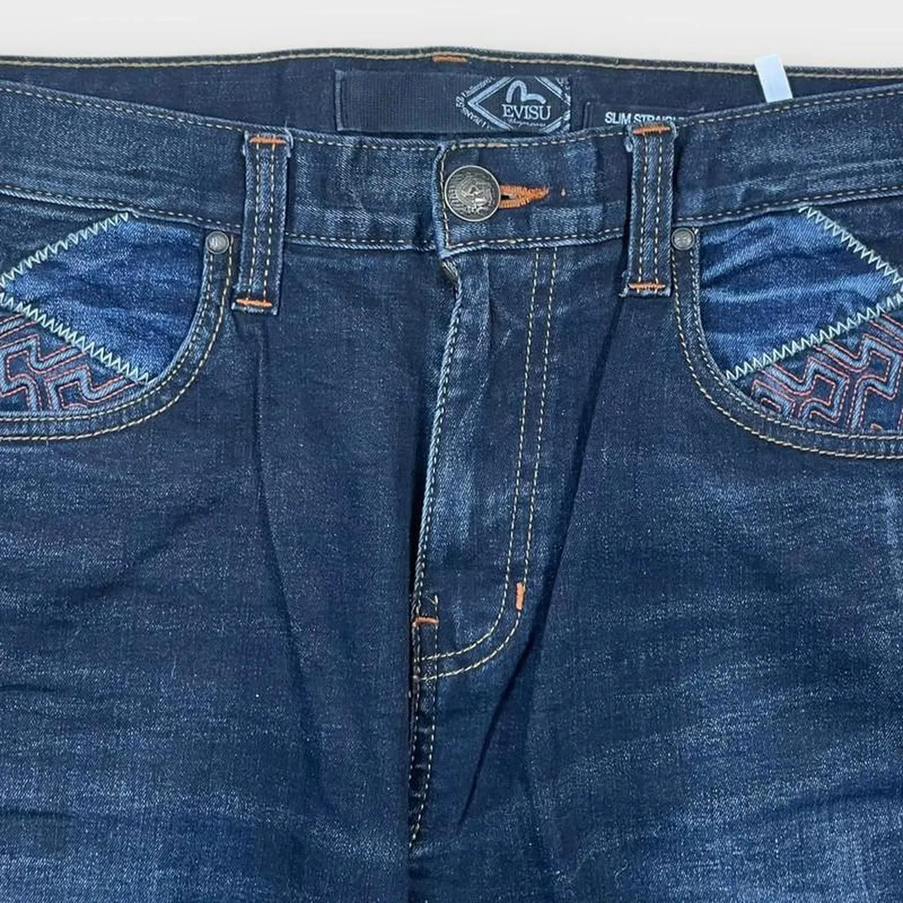 Vintage Evisu Japanese Denim Embroidered Slim Straight Fit Jeans